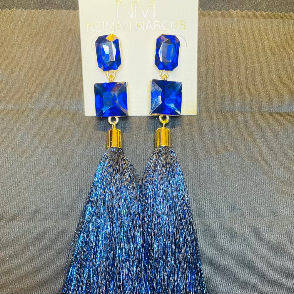 Neiman Marcus Long Drop Tassel Earrings